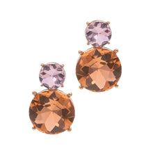 Load image into Gallery viewer, Double Round Crystal Stone Earrings
