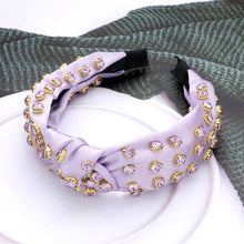 Load image into Gallery viewer, Glass Stone Cluster Decorated Knot Headband
