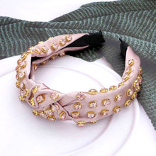 Load image into Gallery viewer, Glass Stone Cluster Decorated Knot Headband
