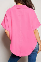 Load image into Gallery viewer, SHORT SLEEVE V-NECK TUNIC BLOUSE TOP
