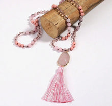 Load image into Gallery viewer, Bohemian Style Natural Stone &amp; Glass Necklace
