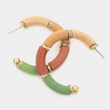 Load image into Gallery viewer, Wood Hoop Earrings
