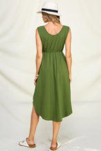 Load image into Gallery viewer, COTTON V NECK SLEEVELESS DRESS
