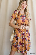 Floral Print Short Sleeve Baby Doll Dress