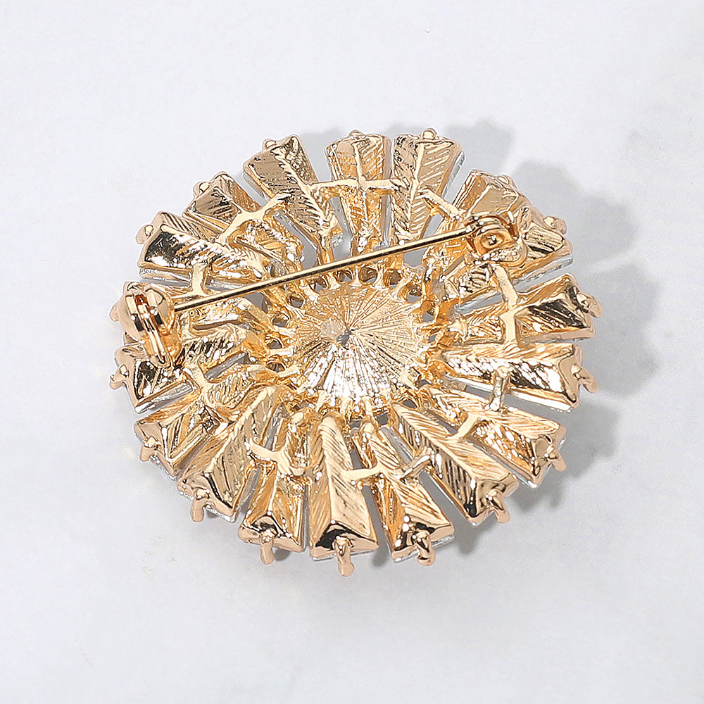 Radiant Gemstone Flower Pin Brooch