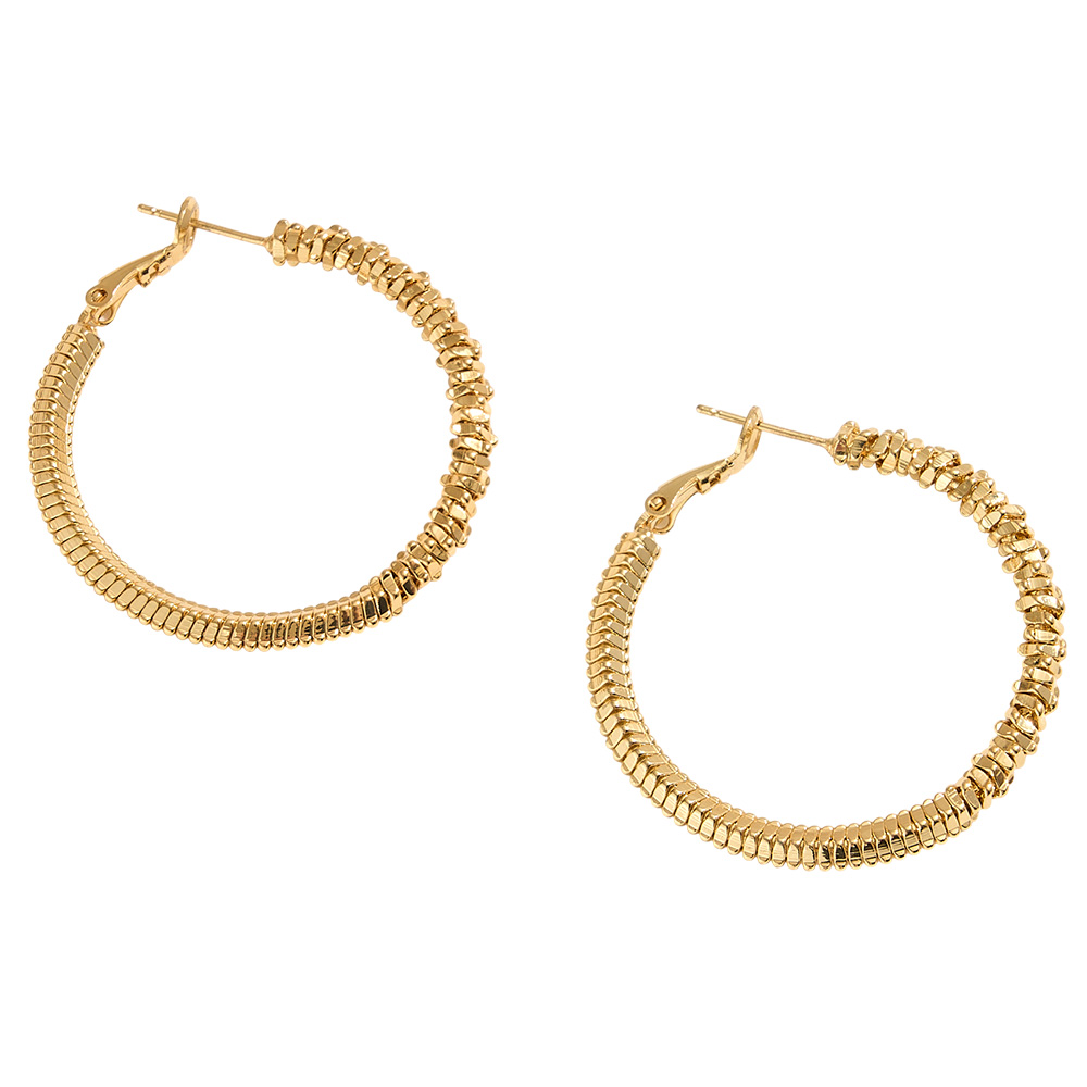 Gold Dipped Textured Hoop Earrings