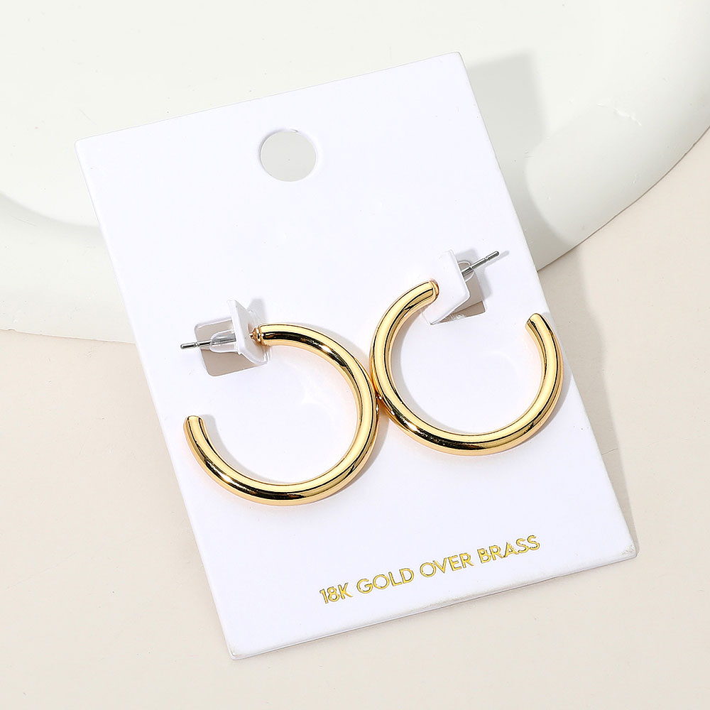 18K Gold Over Brass Hoop Earrings