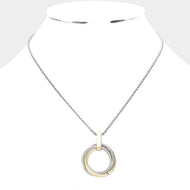 Gold Dipped Circle Of Love Pendant Necklace