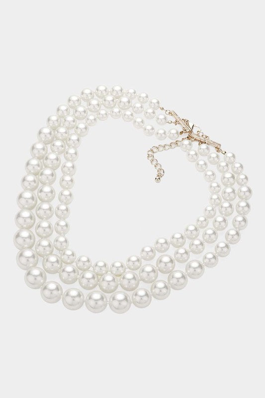 Triple Layered Pearl Necklace
