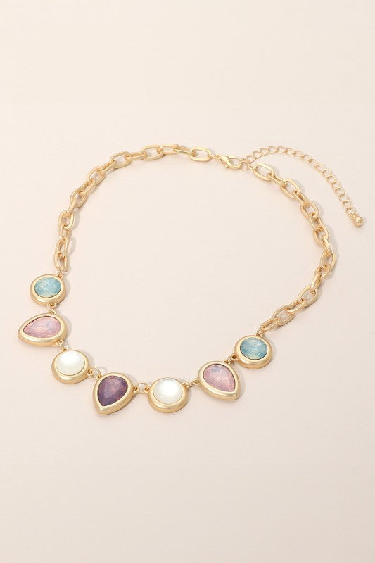 Multi Charm Link Accent Necklace
