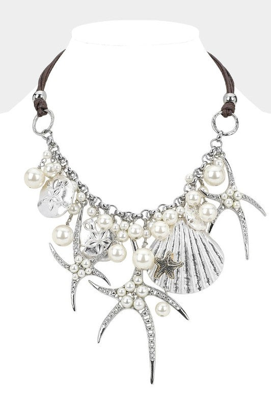 Pearl Embellished Starfish Statement Necklace