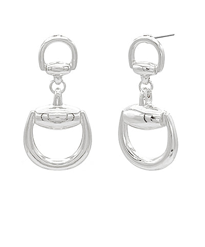 Titanium Post Horsebit Drop Earrings