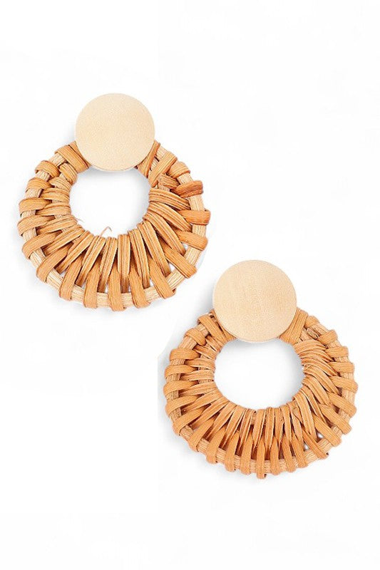 Raffia Weaved Summer Earrings