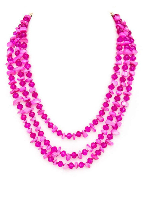 Abalone Chips Mix Beads Layer Necklace