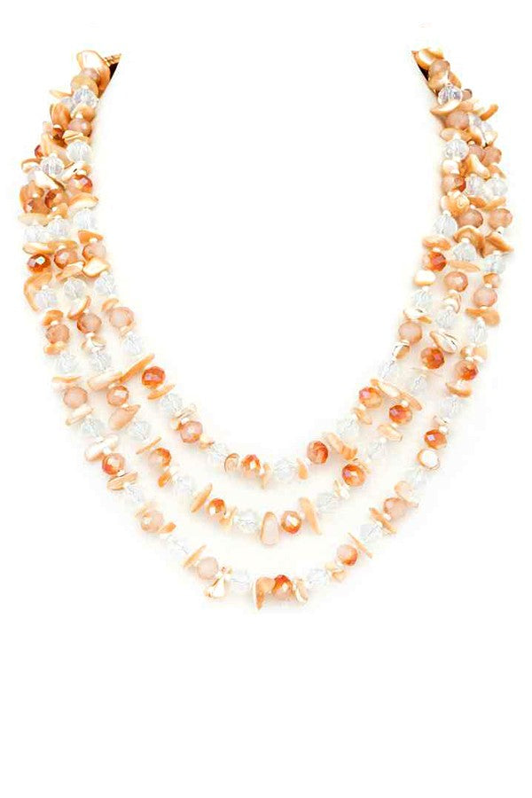 Abalone Chips Mix Beads Layer Necklace