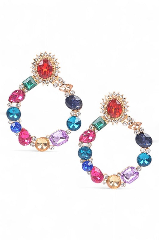 Crystal Mix Color Fashion Earrings