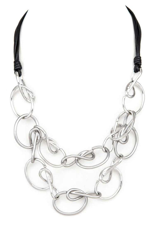 2 Tone Wired Chain Layer Necklace