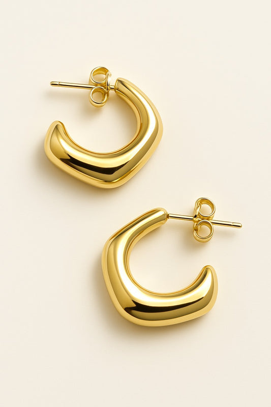 Stainless Steel Polished Small Hoop Earrings