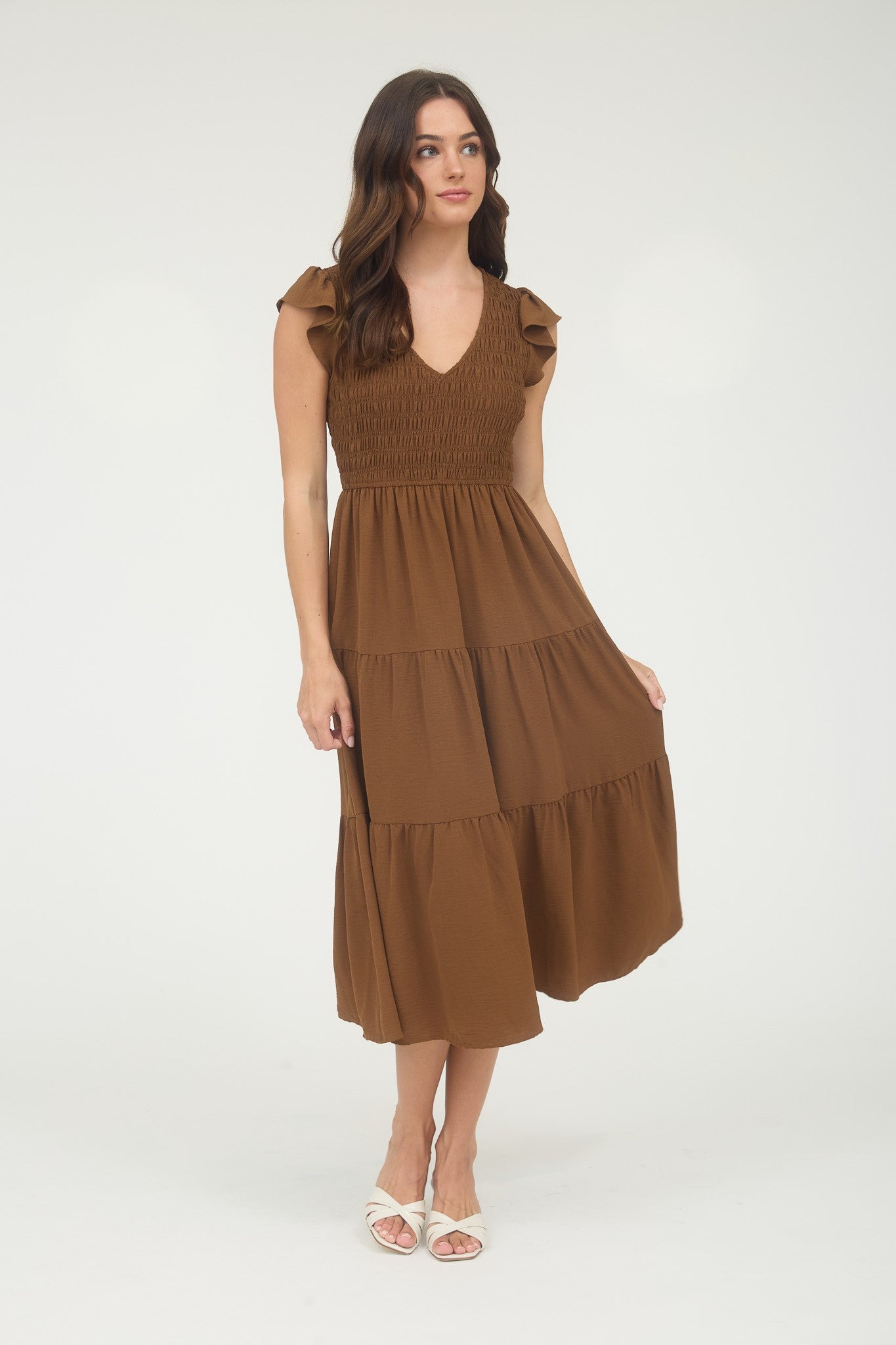 Flutter Sleeve Maxi Dress