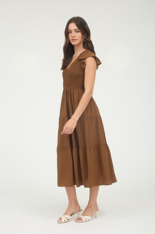 Flutter Sleeve Maxi Dress