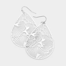 Load image into Gallery viewer, Metal Gingko Leaves Filigree Teardrop Dangle Earrings
