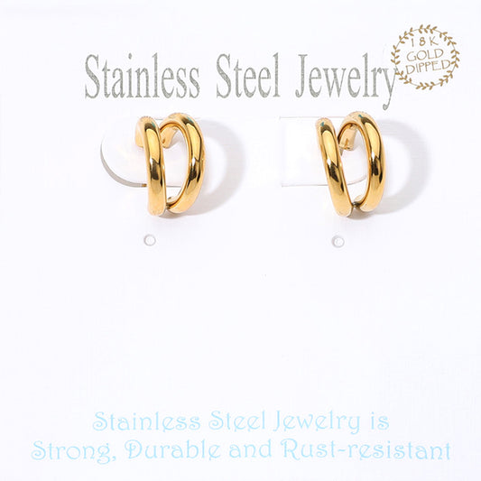 Stainless Steel Split Mini Hoop Earrings