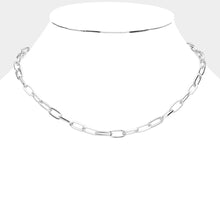 Load image into Gallery viewer, Metal Paper Clip Link Chain Necklace
