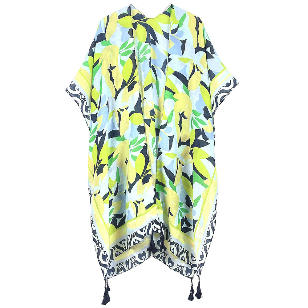 Floral Print Kimono Poncho