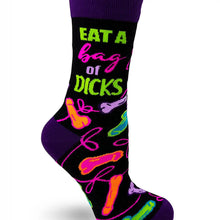 Load image into Gallery viewer, Eat A Bag of Dicks Sassy Women&#39;s Novelty Crew Socks
